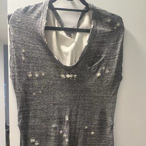 Iro Distressed Grey Sweatshirt Dress